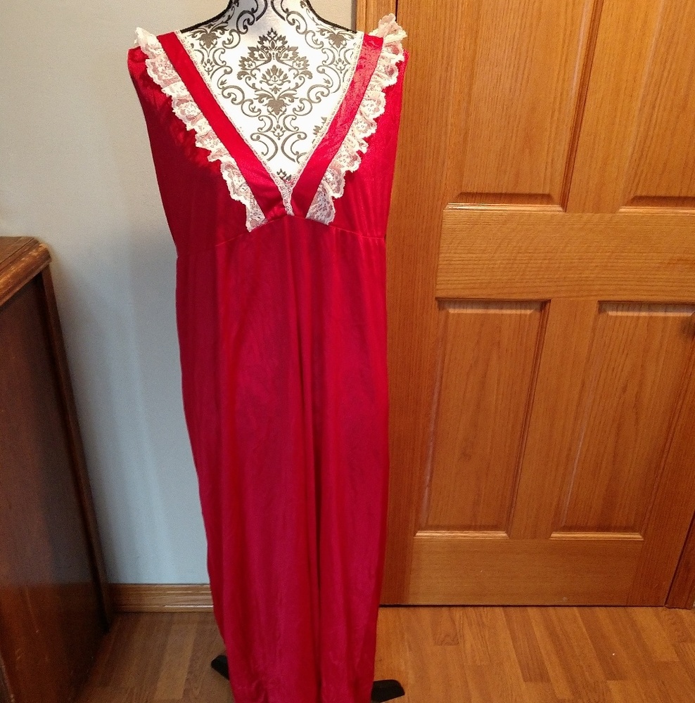 Red and lace vintage lingerie